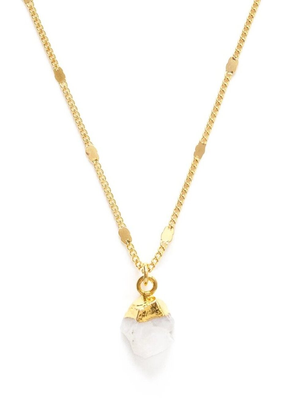 Raw Cut Moonstone 14k Gold Plated Chain